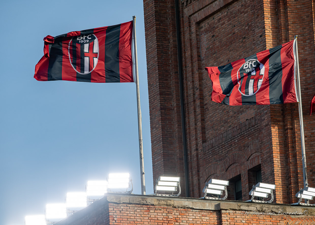 Bandiere Rossoblù al Dall'Ara - Fonte immagini: Damiano Fiorentini