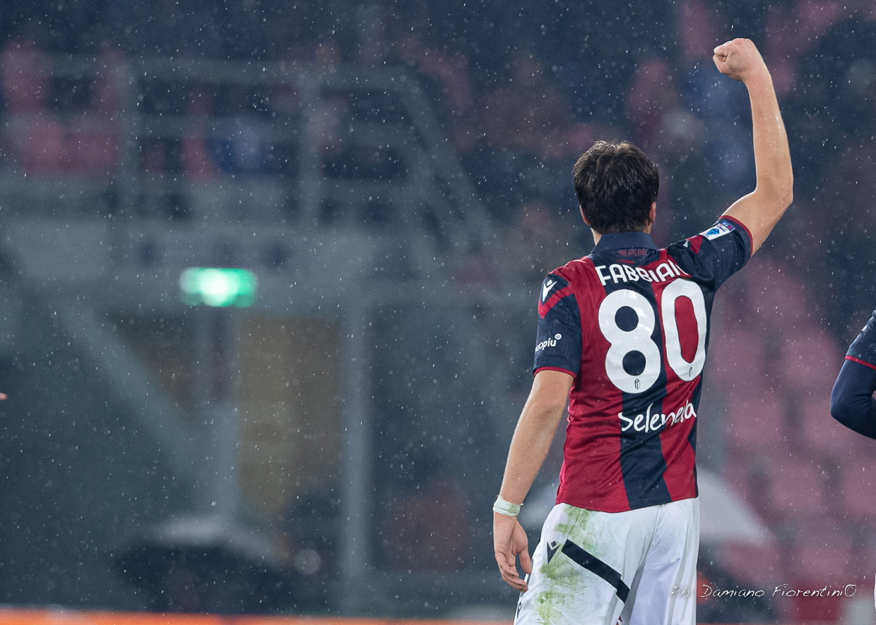 Giovanni Fabbian dopo il goal contro il Torino