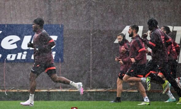Un’immagine dell’allenamento della Salernitana