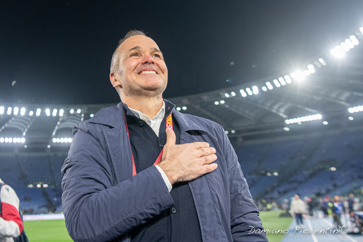 Joey Saputo, presidente del Bologna, festeggia all’Olimpico