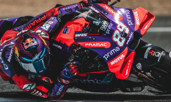 Jorge Martin in azione durante le prove di Jerez de la Frontera 2024