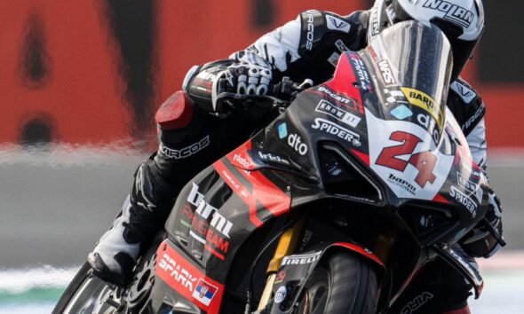 Nicholas Spinelli in azione durante la vittoria di Gara 1 nel Round di Assen