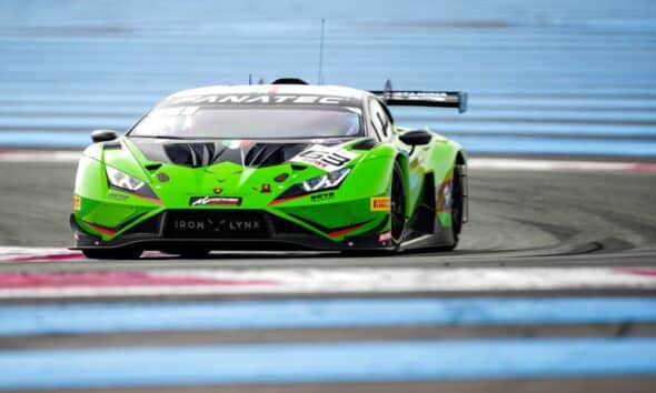 La Lamborghini Huracán GT3 EVO2 numero 63 di Iron Lynx impegnata al Paul Ricard