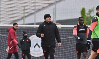 Fabio Cannavaro in allenamento con l'Udinese