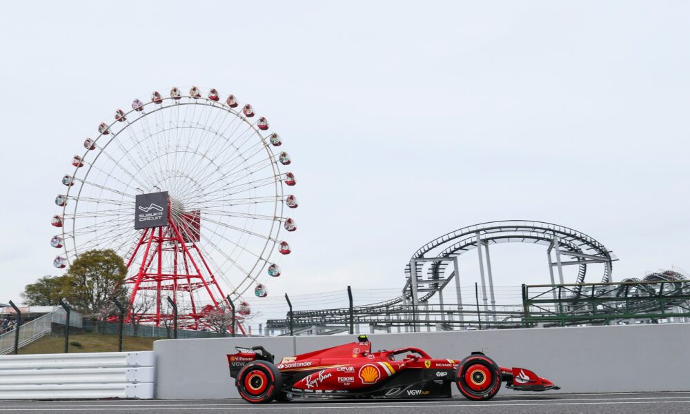Carlos Sainz in azione durante le qualifiche del GP del Giappone 2024 a Suzuka