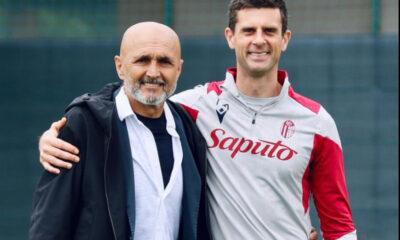 Luciano Spalletti con Thiago Motta a Casteldebole