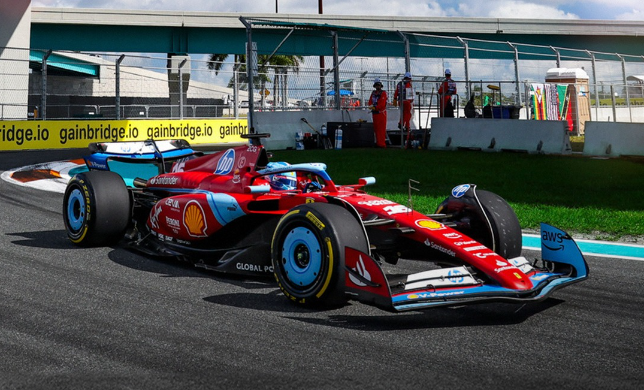 Charles Leclerc in azione durante le Sprint Qualifyng del GP di Miami 2024