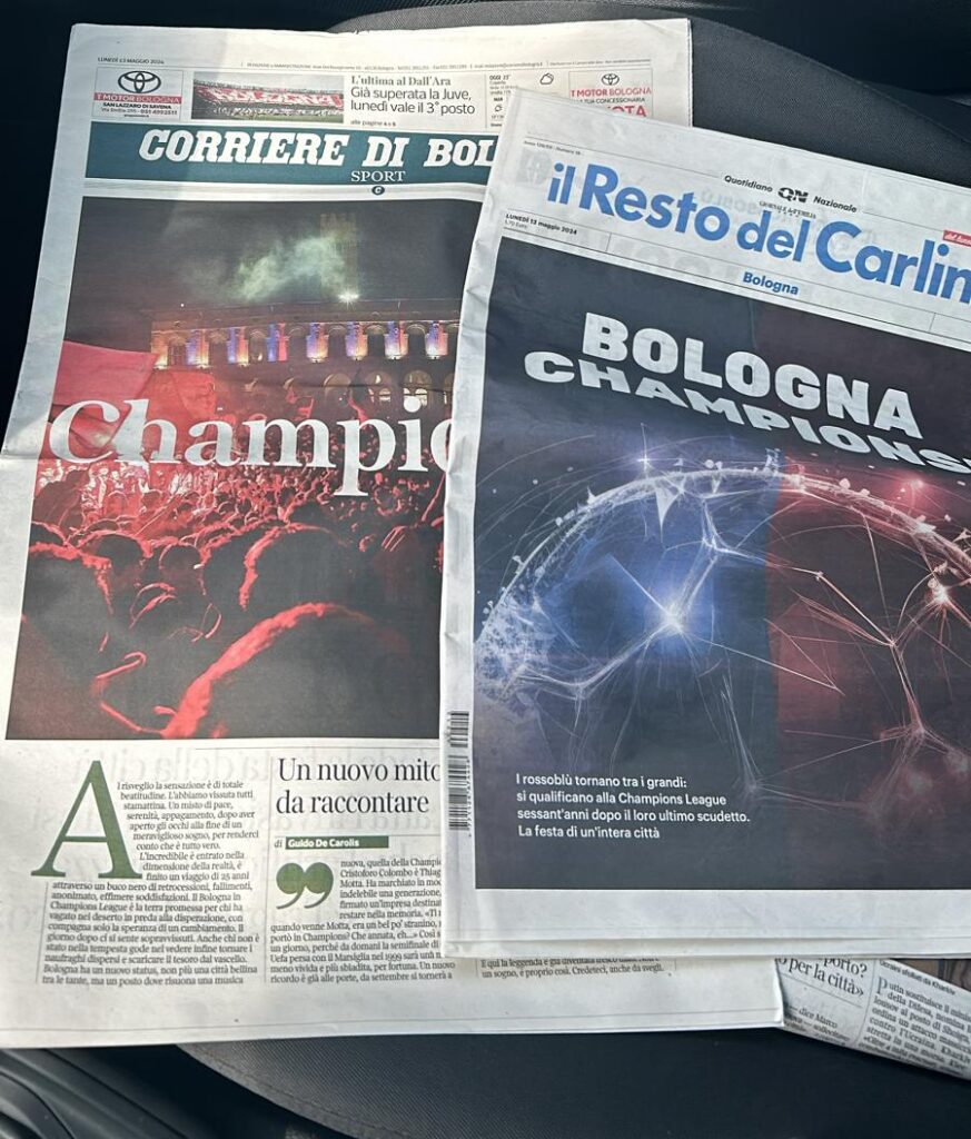 Giornali Bologna in Champions League