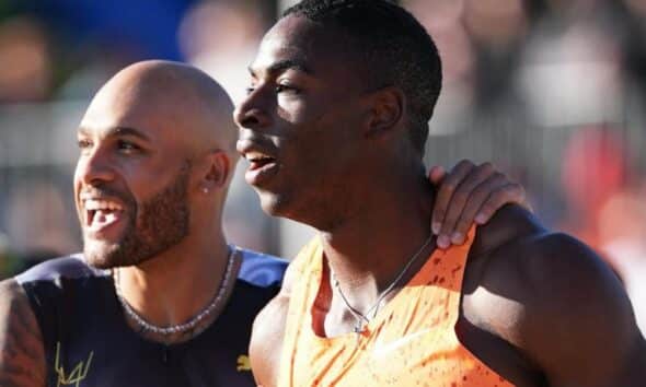 Marcell Jacobs e Chituru Ali dopo la finale