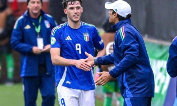Tommaso Ebone in gol in Ucraina-Italia agli Europei U19