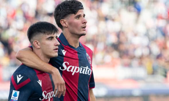 El Azzouzi e Corazza, giocatori del Bologna in prestito (Damiano Fiorentini / 1000 Cuori Rossoblù)