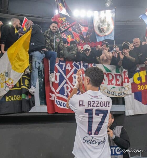 El Azzouzi a fine Roma-Bologna 2023/24 (© Damiano Fiorentini per 1000 Cuori Rossoblù)