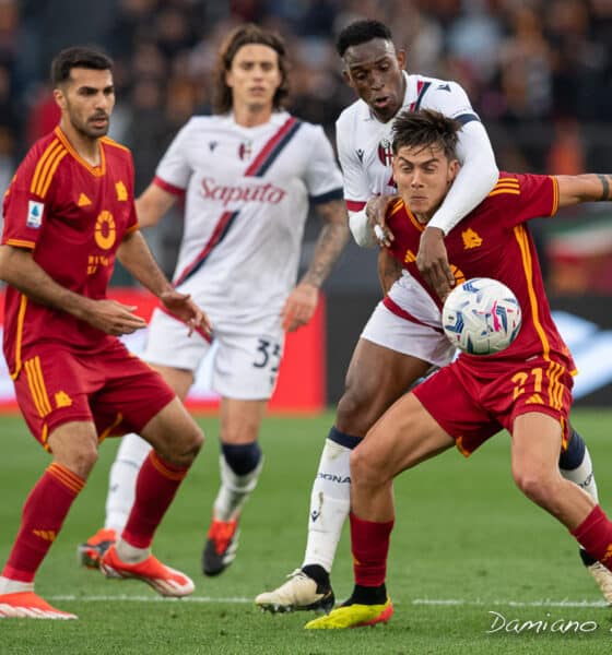 Lucumi affronta Dybala, Roma-Bologna, stagione 23/24 (©Damiano Fiorentini)