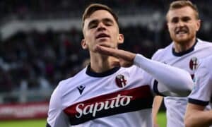 Thijs Dallinga esulta dopo il gol in Torino-Bologna (© Bologna FC 1909) Venezia