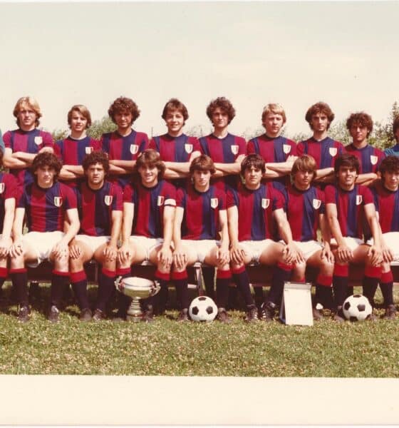 Marco Macina e Roberto Mancini vincono lo Scudetto Allievi nell'anno 1981/82 con il Bologna (©Bologna FC 1909)