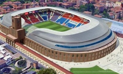 Rendering del progetto di ristrutturazione del Renato Dall'Ara di Bologna