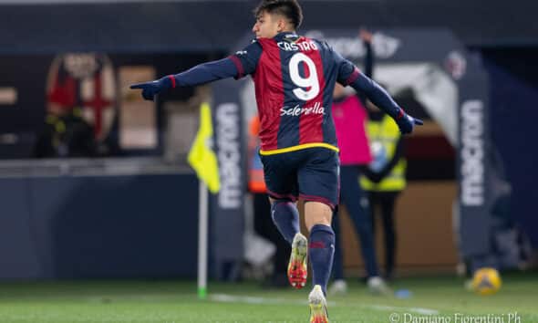 Santiago Castro, in gol in Bologna-Genoa (© Damiano Fiorentini)