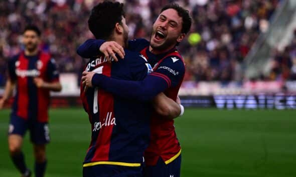 Riccardo Orsolini e Davide Calabria (© Bologna FC 1909)