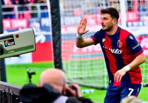 Riccardo Orsolini in Bologna-Lazio (©Bologna FC 1909 via Instagram)