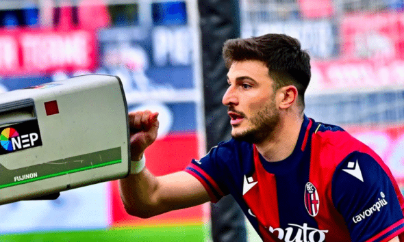 Riccardo Orsolini in Bologna-Lazio (©Bologna FC 1909 via Instagram)