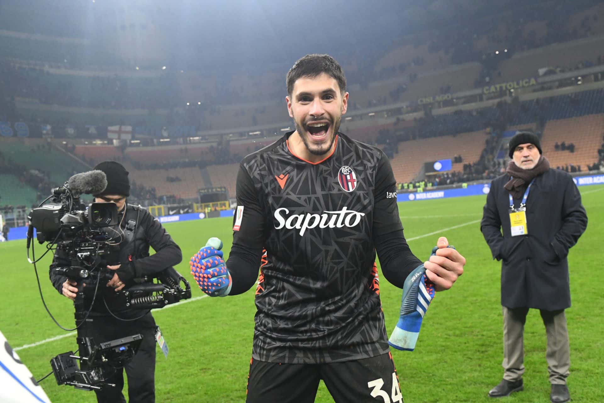Federico Ravaglia dopo la sfida di Coppa Italia a San Siro