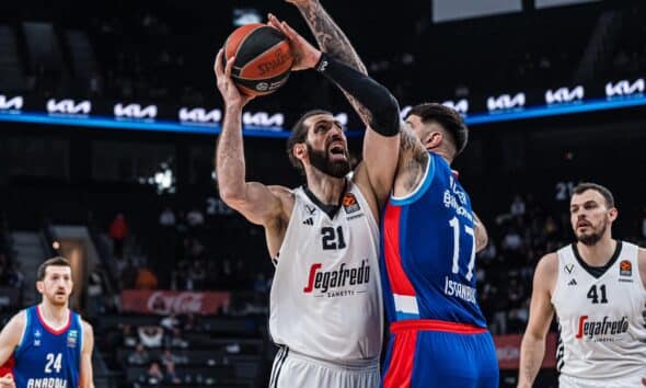 Shengelia autore di 11 punti nel primo tempo (©Virtus Bologna)