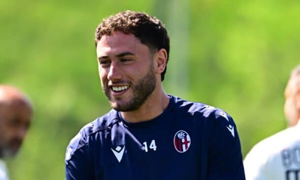 Davide Calabria in allenamento a Castedebole (© Bologna FC)