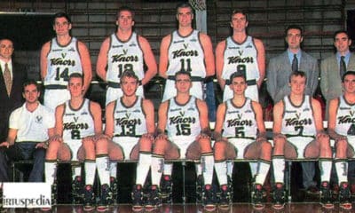 Glaxo Verona-Virtus. La Virtus 1991-92. In piedi: Messina, Cavallari, Wennington, Binelli, Dalla Vecchia, Nadalini, Pasquali. Sotto: Orsoni, Coldebella, Morandotti, Bon, Romboli, Zdovc, Brunamonti