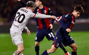 Benjamin Dominguez in Bologna-Milan (© Bologna FC 1909)