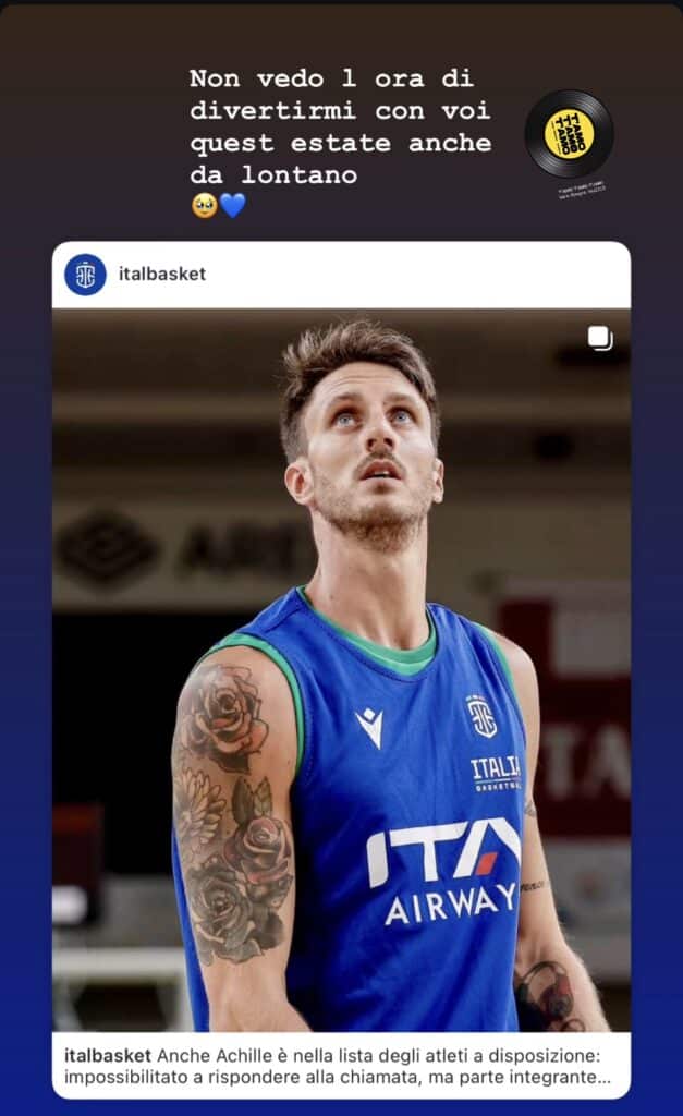 Una storia Instagram di Achille Polonara