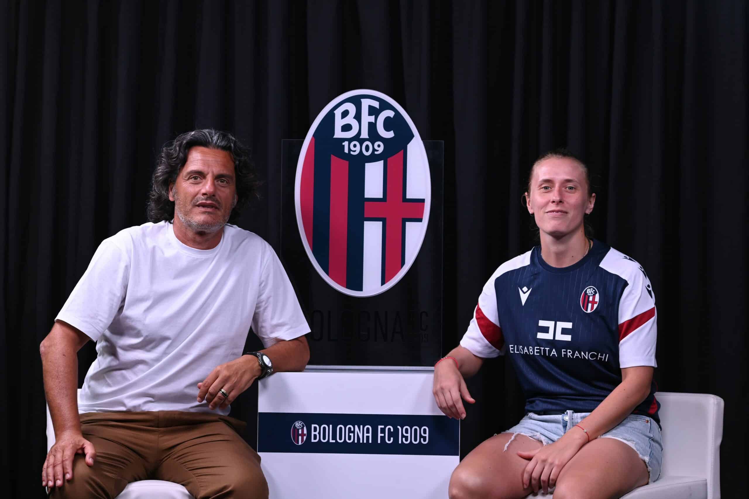 Il dirigente rossoblù Fruzzetti con Cecilia Re