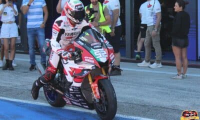 Alessandro Delbianco in azione nel Round 4 del CIV SBK 2025 (@ 1000 Cuori Rossoblu)