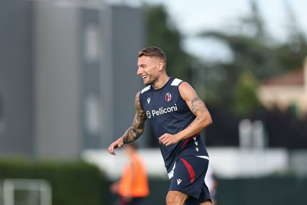 Ciro Immobile durante primo allenamento col Bologna