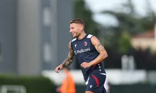 Ciro Immobile durante primo allenamento col Bologna