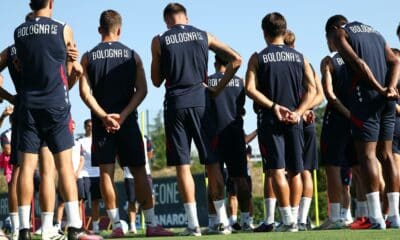 I giocatori del Bologna a rapporto da Vincenzo Italiano a Casteldebole