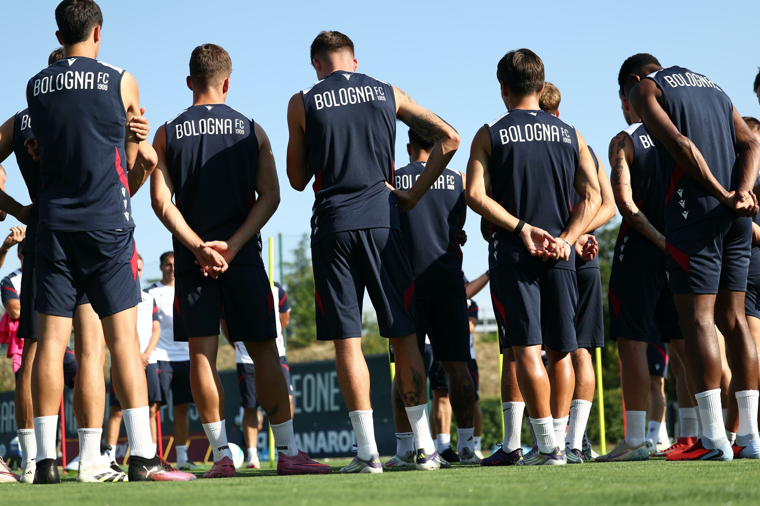 I giocatori del Bologna a rapporto da Vincenzo Italiano a Casteldebole