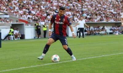 Orsolini in amichevole con lo Stoccarda (foto Bologna FC)