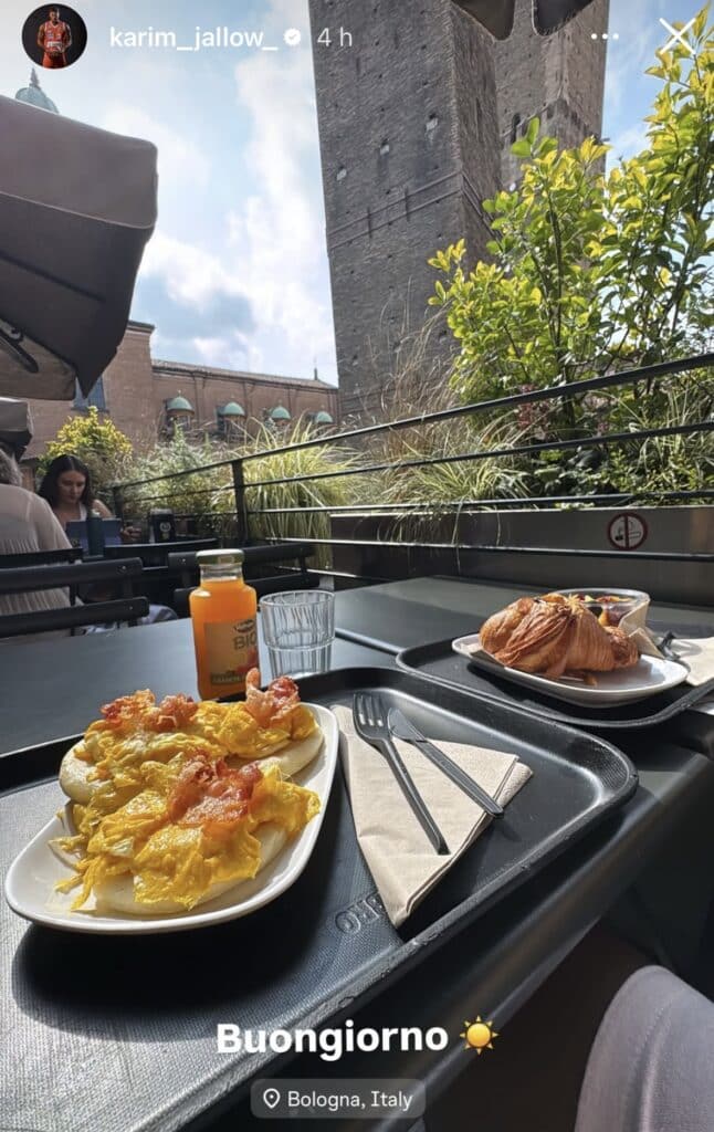 Colazione sotto le torri per Karim Jallow