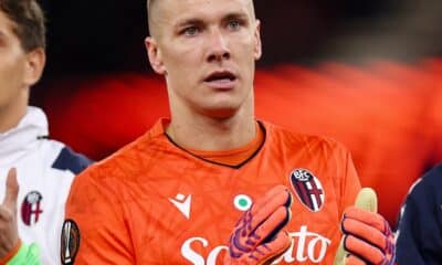 Lukasz Skorupski al termine di Aston Villa-Bologna (© Bologna FC 1909)