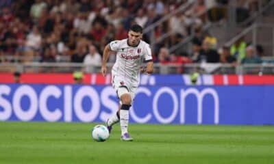 Nicolò Cambiaghi in azione in Milan-Bologna (© Bologna FC 1909)