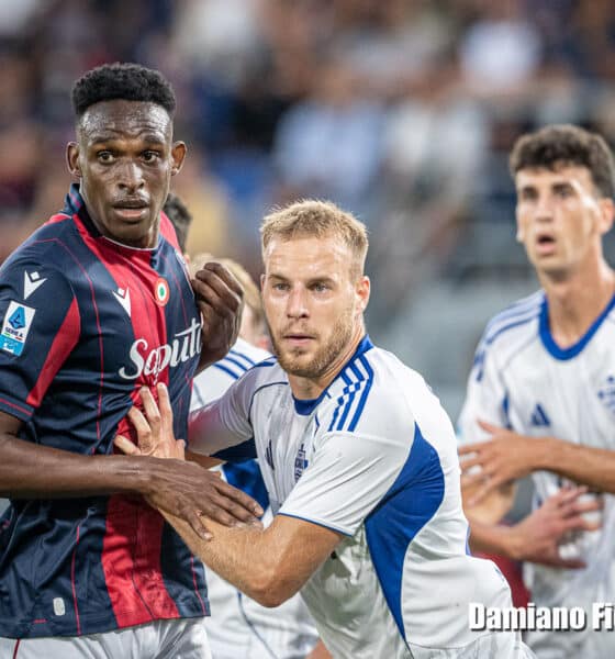 Jhon Lucumi durante Bologna-Como (1-0)