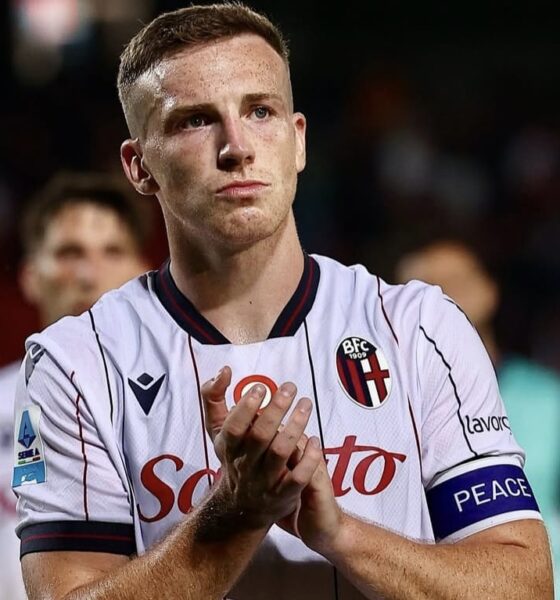 Lewis Ferguson dopo il match di Lecce (© Bologna FC 1909)