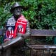 The statue of Lucio Dalla with a Bologna FC scarf in Piazza Cavour (© Ilaria Matteuzzi - 1000cuorirossoblù)