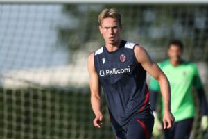 Torbjørn Heggem in allenamento pre Milan-Bologna (© Bologna FC 1909)