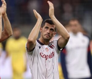 Remo Freuler al termine di Milan-Bologna 1-0 (©Bologna FC 1909)