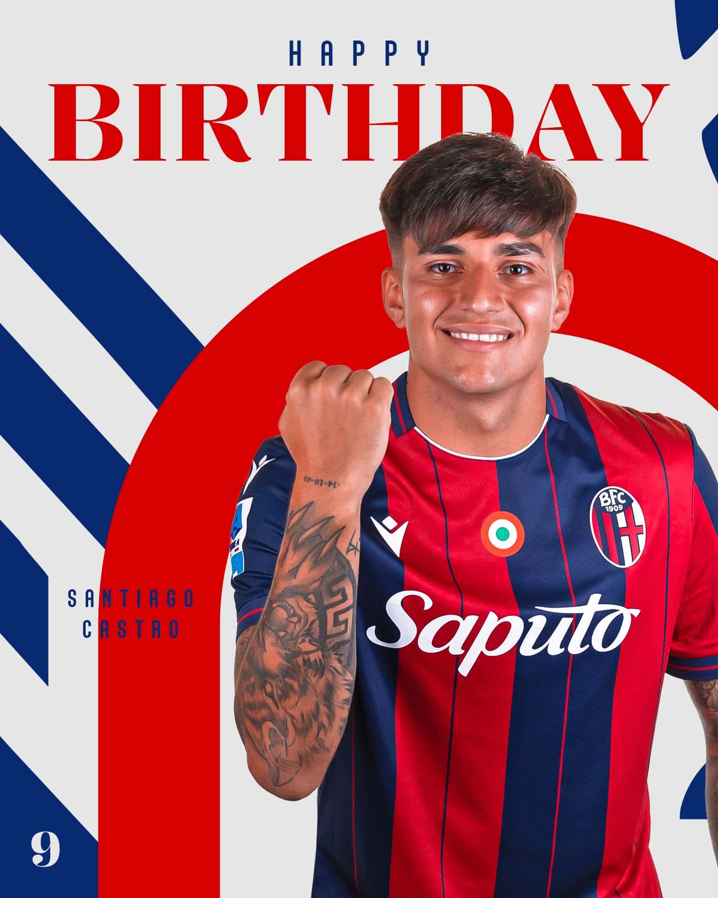 Gli auguri del Bologna a Santiago Castro (© Bologna FC 1909)