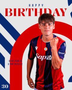 Gli auguri del Bologna a Benjamin Dominguez (© Bologna FC 1909)