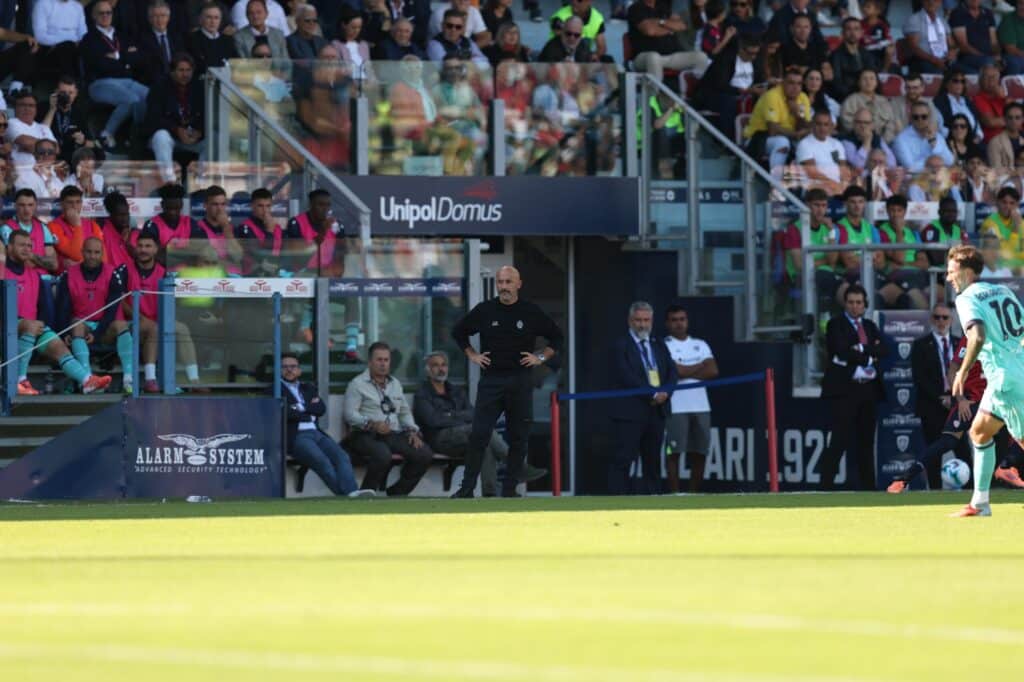 Vincenzo Italiano durante Cagliari-Bologna 0-2 (© Bologna FC 1909)