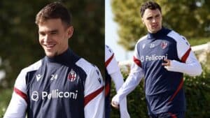 Thjis Dallinga e Nadir Zortea a Casteldebole (© Bologna FC)