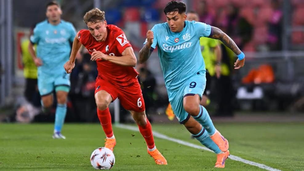 Castro in azione durante Bologna-Friburgo